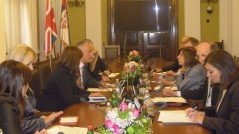 24 September 2013 The chairs and members of the Foreign Affairs Committee, European Integration Committee and the Parliamentary Friendship Group with the UK in meeting with the Speaker of the UK House of Lords